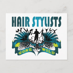 Cartão Postal Hair Stylists Ficou Selvagens