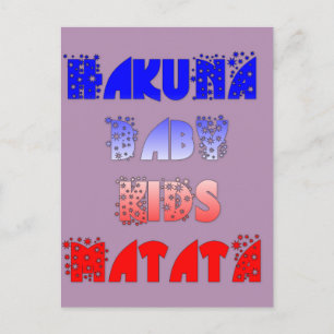 Cartão Postal Hakuna Matata Baby & Kids: Desenho de Cores France