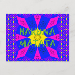 Cartão Postal Hakuna Matata Bela Desenho Incrível Cores