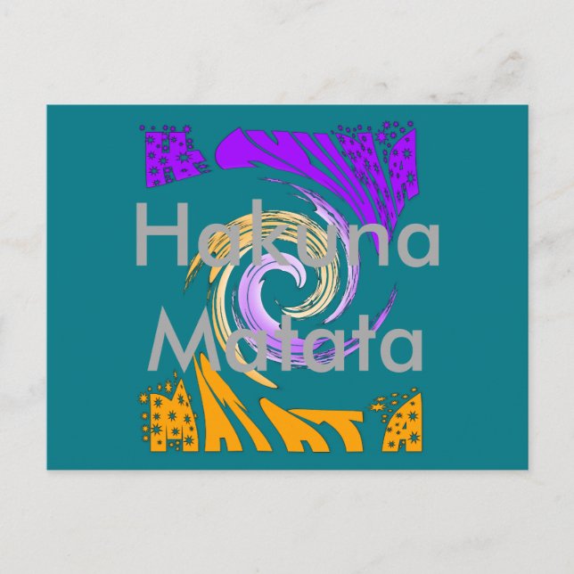 Cartão Postal Hakuna Matata Hakuna Matata Oferece placas de estr (Frente)