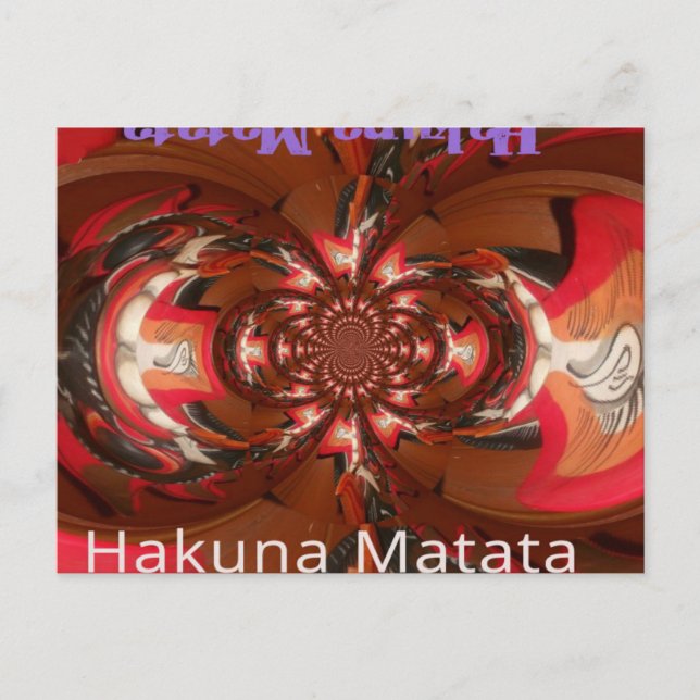 Cartão Postal Hakuna Matata Halloween Mask Kaleidoscope Abstrato (Frente)