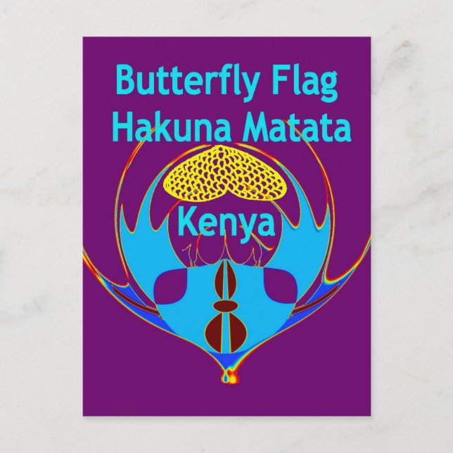 Cartão Postal "Hakuna Matata Kenya" Impressão/Gráfico de Arte po (Frente)