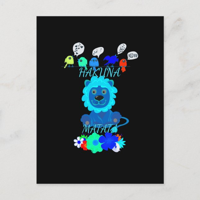 Cartão Postal Hakuna Matata Lion Art Impressão (Frente)
