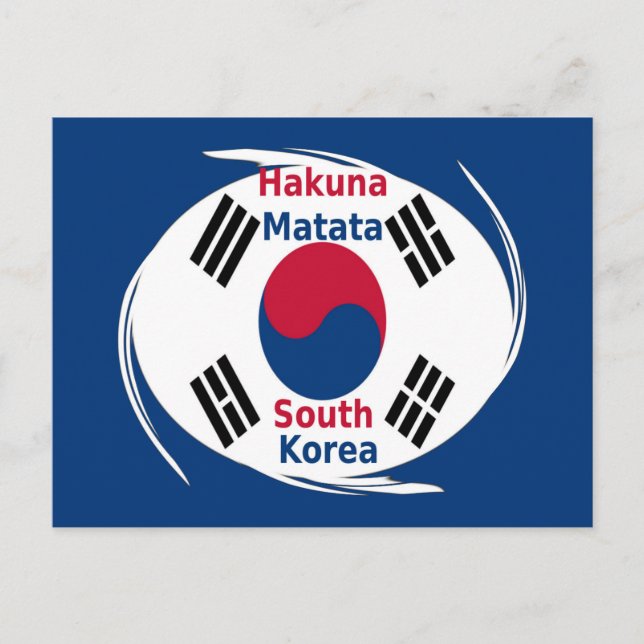 Cartão Postal Hakuna Matata South Korea Art Impressão/Graphic (Frente)