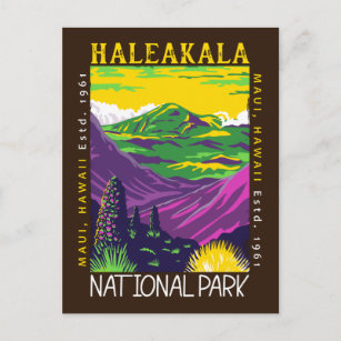 Cartão Postal Haleakala National Park Hawaii Afetou Vintage