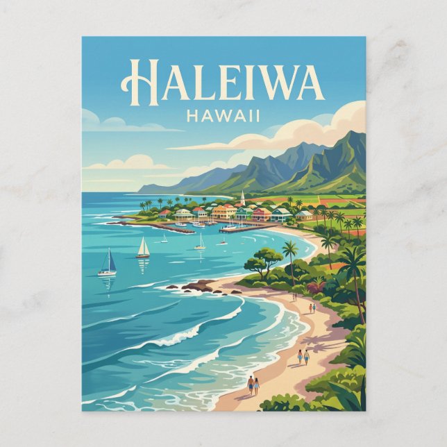 Cartão Postal Haleiwa EUA (Frente)