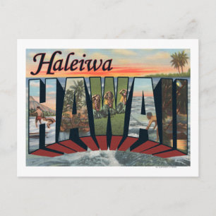 Cartão Postal Haleiwa, Havaí - Cenas com Letras Grandes