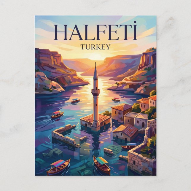 Cartão Postal Halfeti Turquia (Frente)