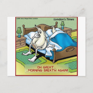 Cartão Postal Hálito de Alho Matinal Presentes de Desenhos Anima