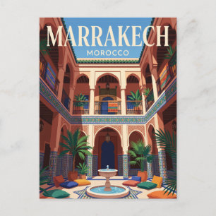 Cartão Postal Hall Central dos Riads em Marrakech Marrocos