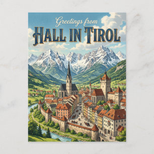 Cartão Postal Hall in Tirol Áustria