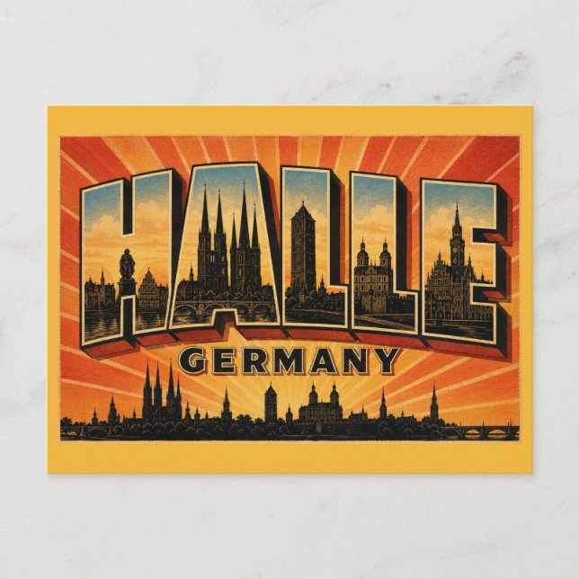 Cartão Postal Halle Alemanha Marktkirche (Frente)