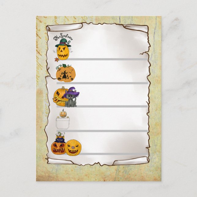 Cartão Postal Halloween (Frente)