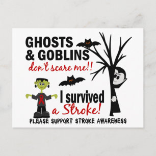 Cartão Postal Halloween 1 Stroke Survivent