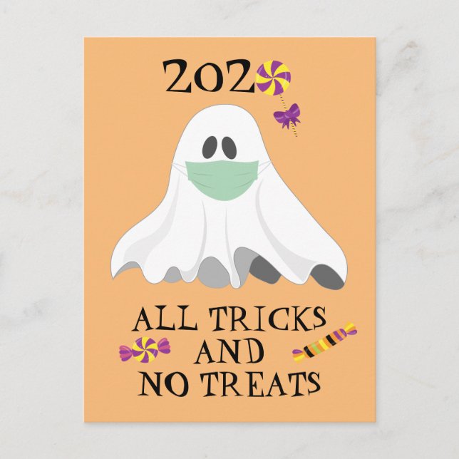 Cartão Postal Halloween 2020 Todos os Truques e Sem Tratamentos (Frente)