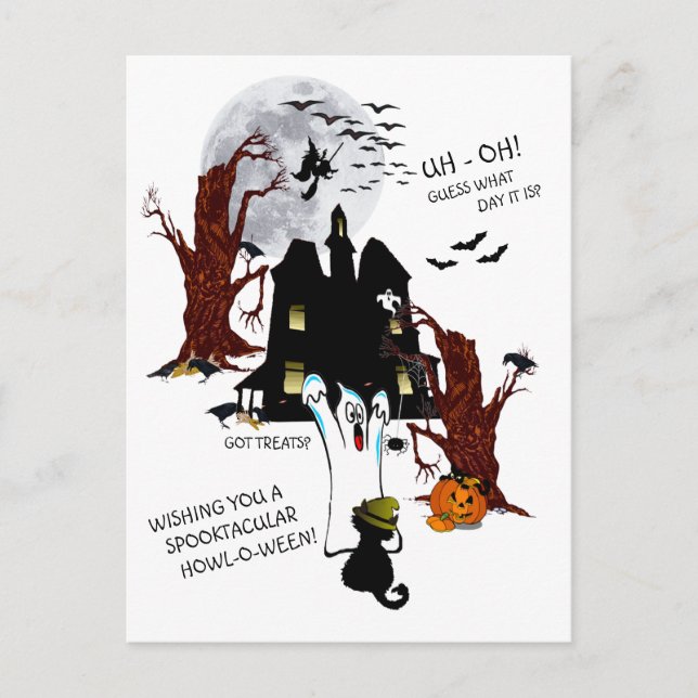 Cartão Postal Halloween - Adivinha Que Dia É (Frente)