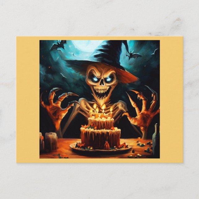Cartão Postal Halloween - Aniversário 6 (Frente)