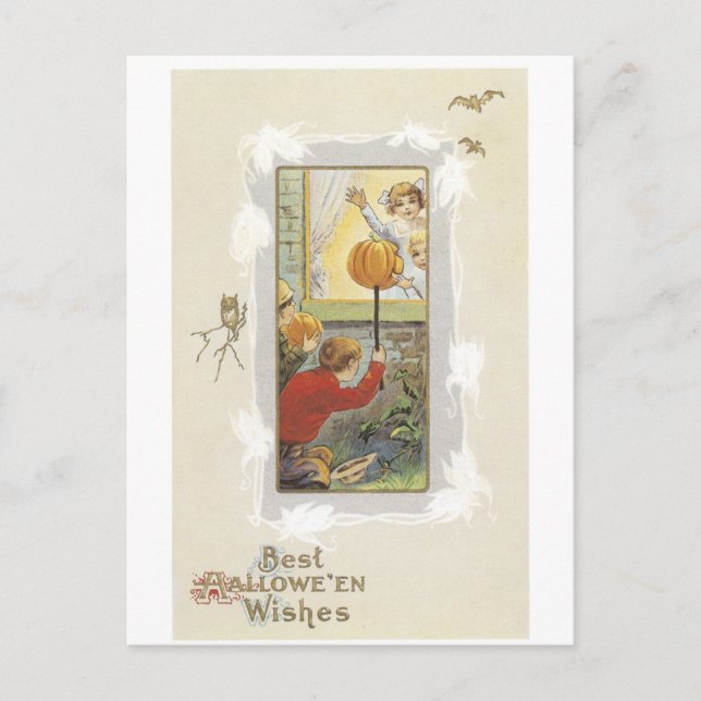 Cartão Postal Halloween antigo (Frente)