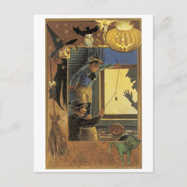 Cartão Postal Halloween antigo (Frente)