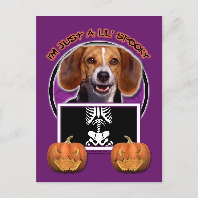 Cartão Postal Halloween - Apenas um magrinho - Beagle (Frente)