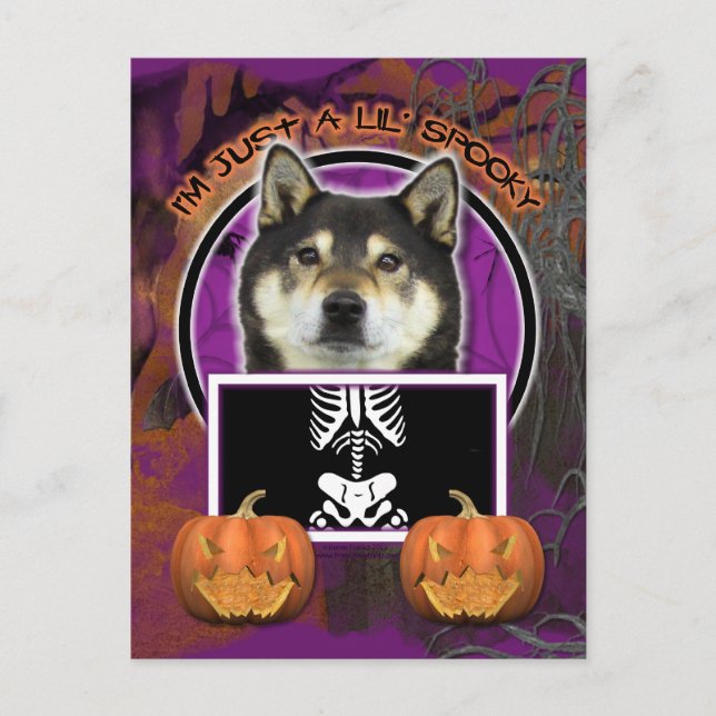 Cartão Postal Halloween - Apenas um mauzinho - Shiba Inu - Yasha (Frente)