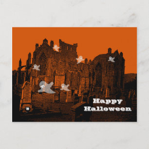 Cartão Postal Halloween Assombrado pelo Cemitério Fantástico