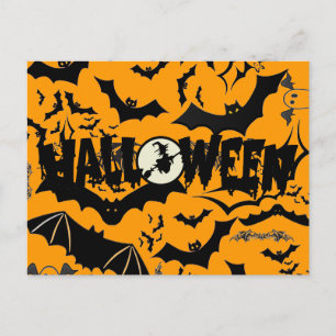 Cartão Postal Halloween Bats