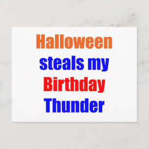 Cartão Postal Halloween Birthday Thunder