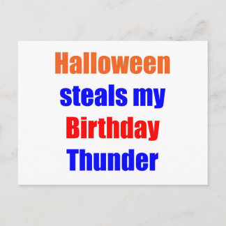 Cartão Postal Halloween Birthday Thunder