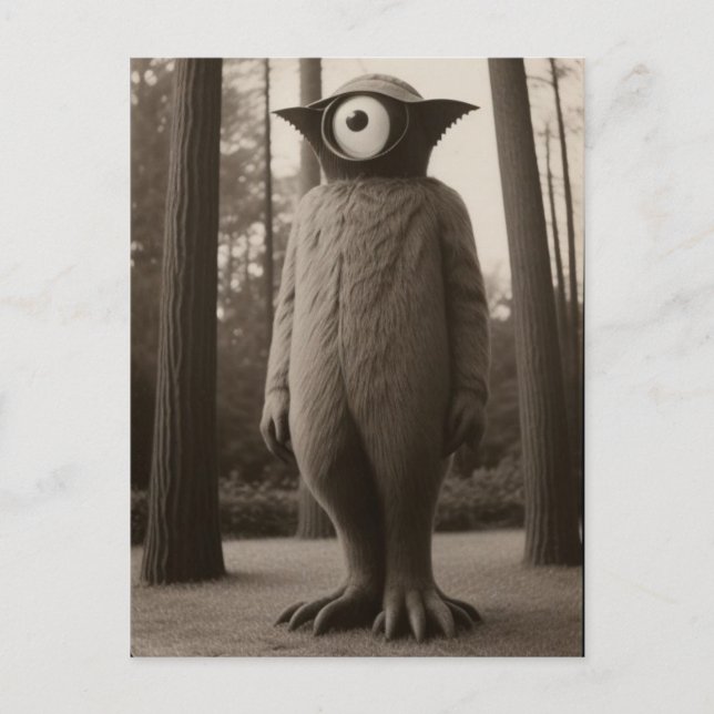 Cartão Postal Halloween Bizarre, Monstro de Floresta Olhada (Frente)