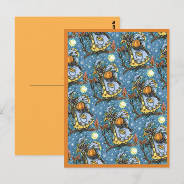 CARTÃO POSTAL HALLOWEEN BLACKBIRD ASSISTENTE, HALLOWEEN RAVEN (Frente/Verso)