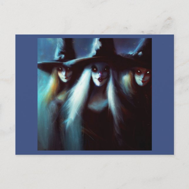 Cartão Postal Halloween - Bruxas 4 (Frente)