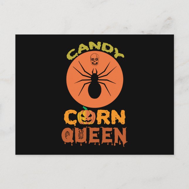 Cartão Postal Halloween Candy Corn Queen Birthday (Frente)