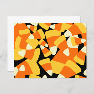 Cartão Postal Halloween Candy Corn Seamless Patterno