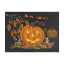 Halloween,cartão postal,chipmunk,Jack-o-Lanterna