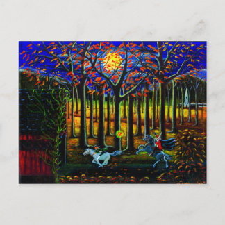 Cartão Postal Halloween,cartão postal,Sem Cabeça,Cavaleiro,Sonol