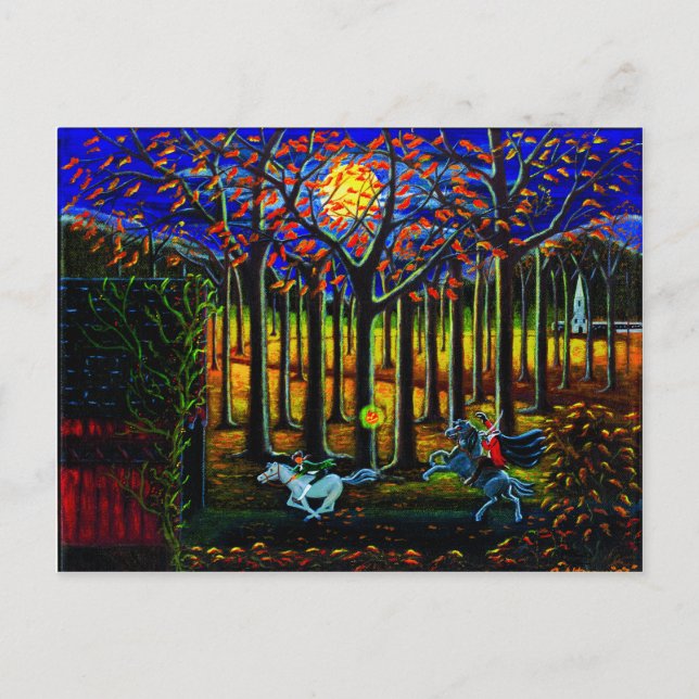 Cartão Postal Halloween,cartão postal,Sem Cabeça,Cavaleiro,Sonol (Frente)