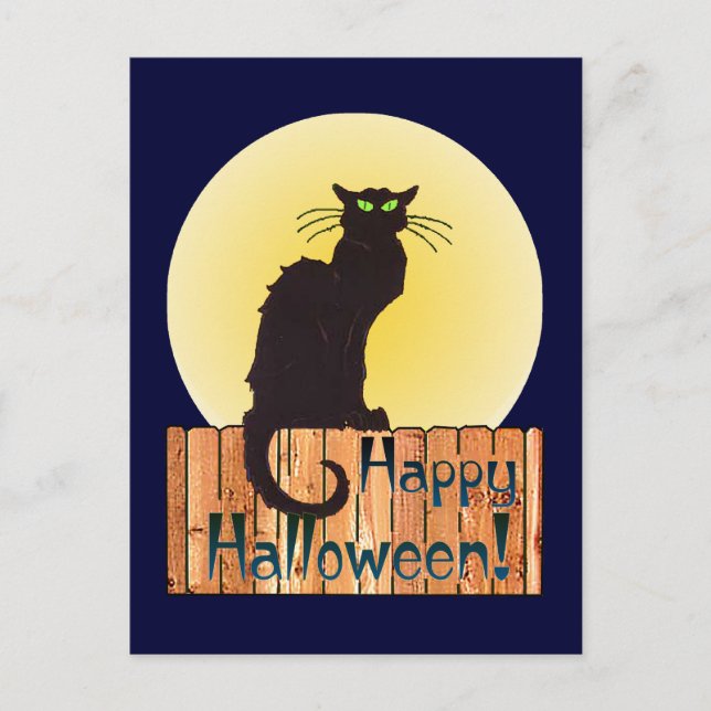 Cartão Postal HALLOWEEN CAT por SHARON SHARPE (Frente)