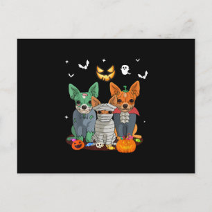 Cartão Postal Halloween Chihuahua Dog Witte Cute Gift Dachshund