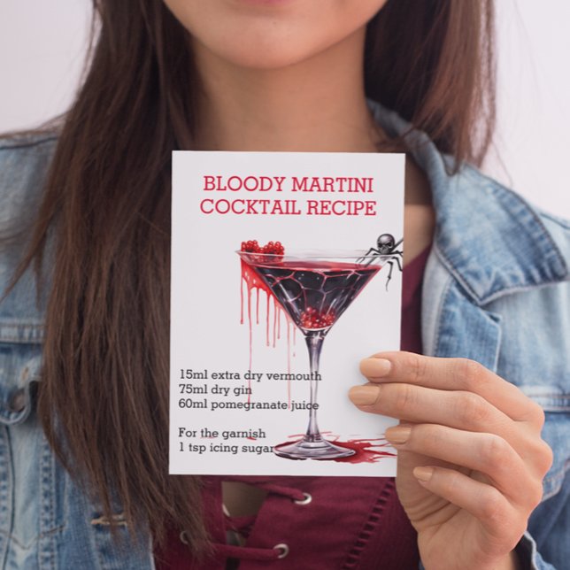 Cartão Postal Halloween Cocktail Recebe Bloody Martini (Criador carregado)