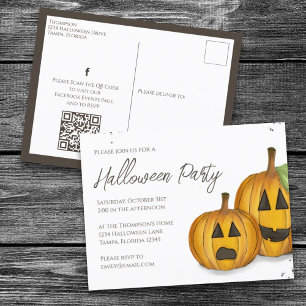 Cartão Postal Halloween Cute Pumpkins Jack Mídia Social Simples