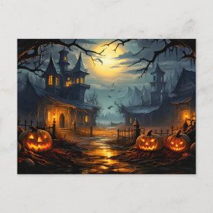 Cartão Postal Halloween da Casa Assombrada