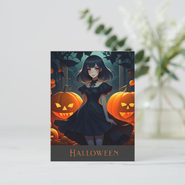 CARTÃO POSTAL HALLOWEEN DARK VAMPIRE PRINCESA (Em pé/Frente)