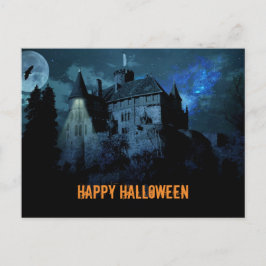 Cartão Postal Halloween De Mansão Assombrada