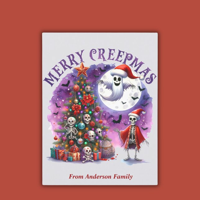 Cartão Postal Halloween de Natal de Creepmas feliz (Criador carregado)