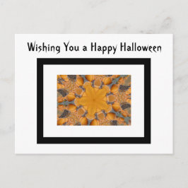 Cartão Postal Halloween Deseja Pumpkin Laranja Caleidoscópio Neg