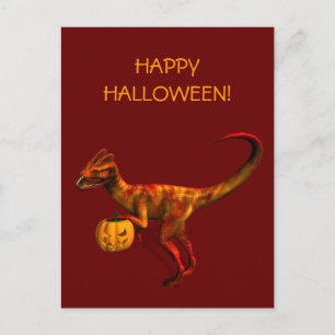 Cartão Postal Halloween Dilophosaurus