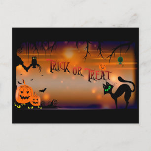 Cartão Postal Halloween Doce ou Travessura