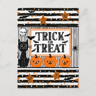 Cartão Postal Halloween Doces ou Travessuras