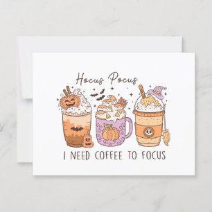 Cartão Postal Halloween e Café